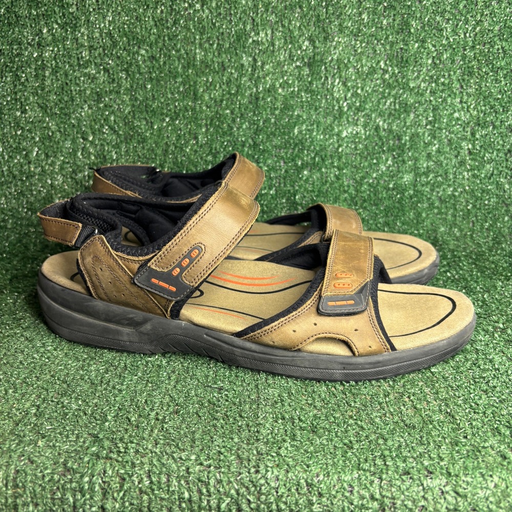 Orthofeet 562 Clearwater Leather Orthopedic Walking Sandal Brown Mens 14 2E Wide